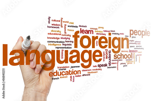 Foreign language word cloud