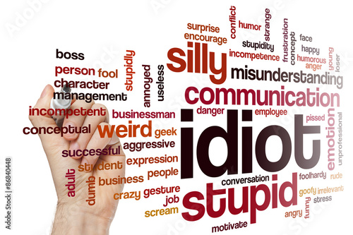 Canvas Print Idiot word cloud concept