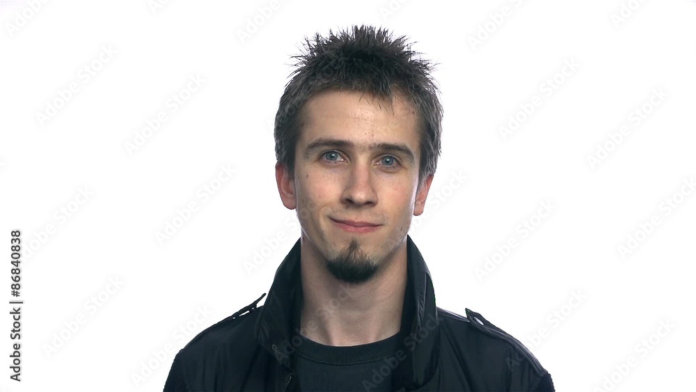 Man Smiling At Camera On White Background Man Smiling At Camera On White Background