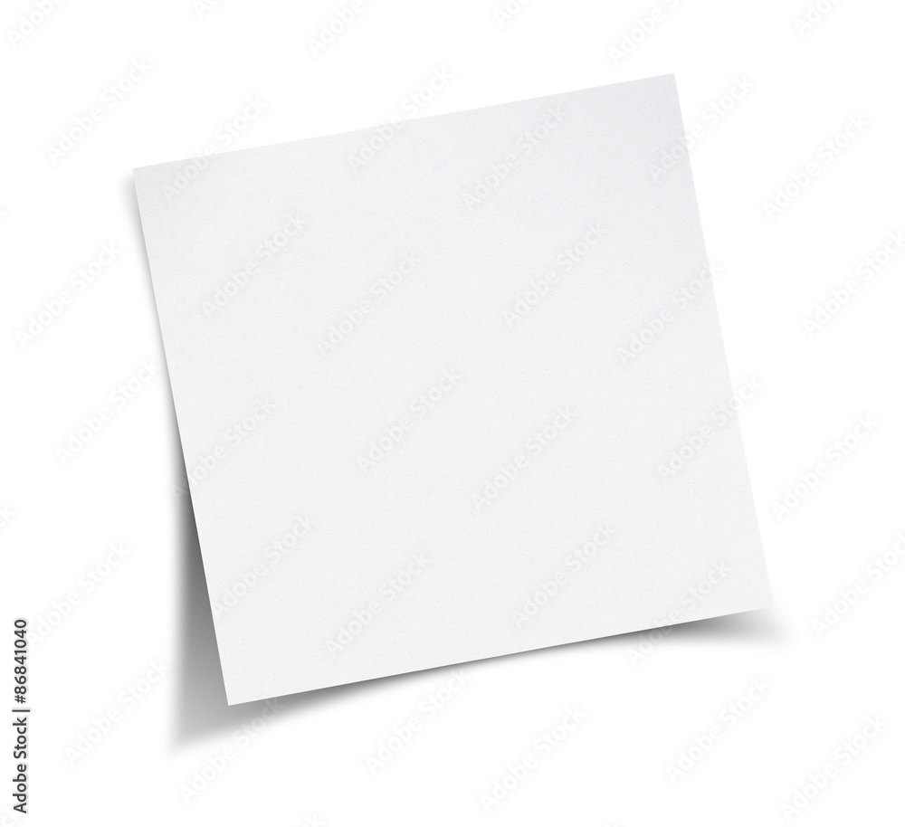 White blank sticky note paper White blank sticky note paper