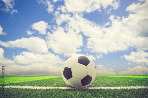 Soccer blue sky background or Football in the blue sky  backgrou © FAMILY STOCK
