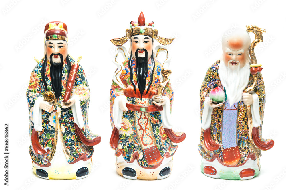 Three Chinese lucky gods