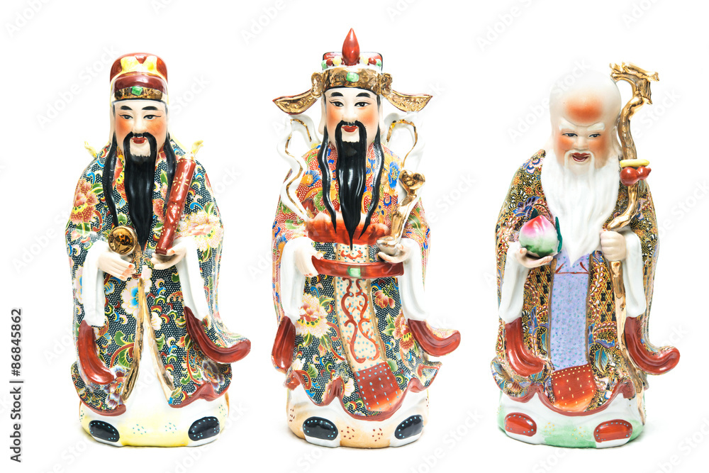 Fototapeta premium Three Chinese lucky gods