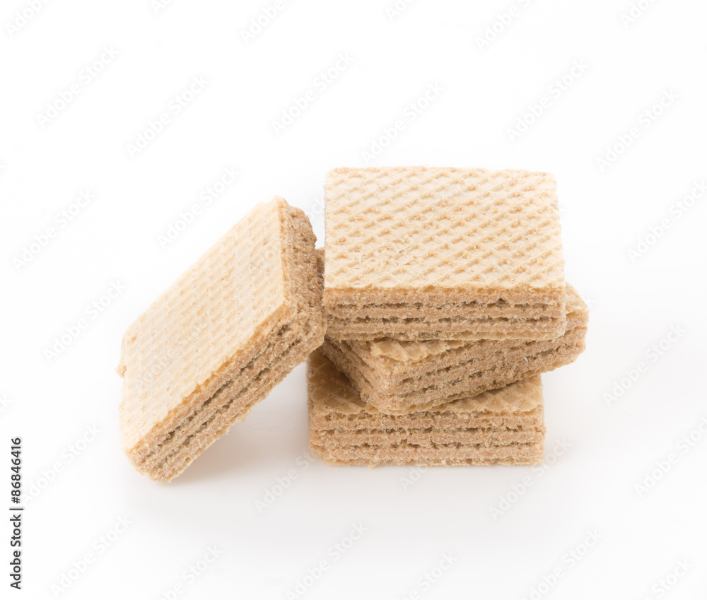 coffee wafer on white background coffee wafer on white background