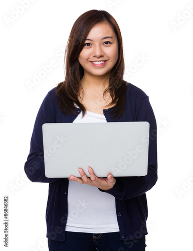 Asian woman use of the laptop computer © leungchopan