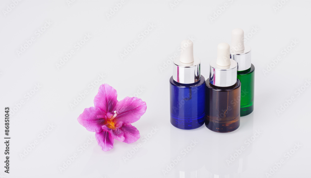 Bottles of aromatic essential oils Bottles of aromatic essential oils