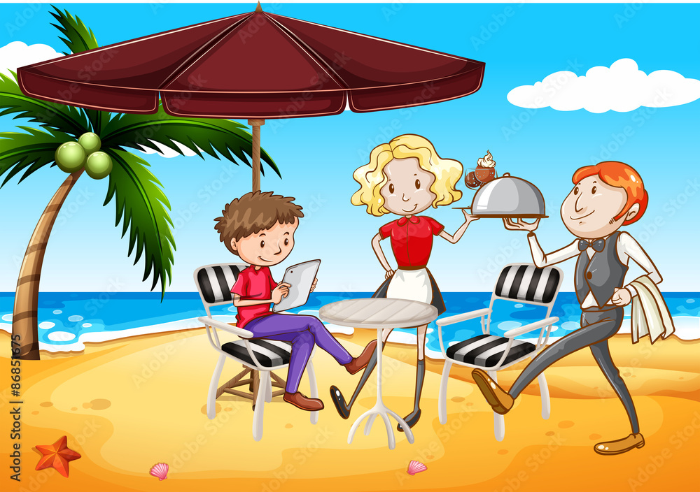 Obraz premium Dining and ocean