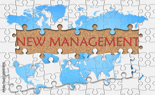 Jigsaw puzzle reveal  word new management