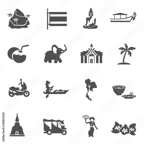 Thailand Travel Icons Set