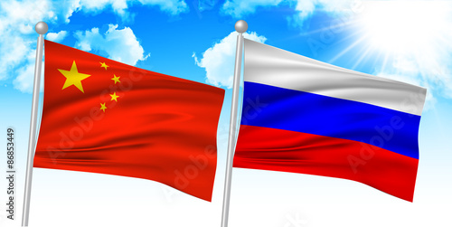 ロシア　中国　 国旗