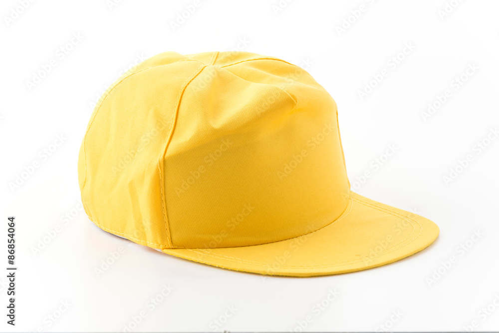 Fototapeta premium yellow cap on white background