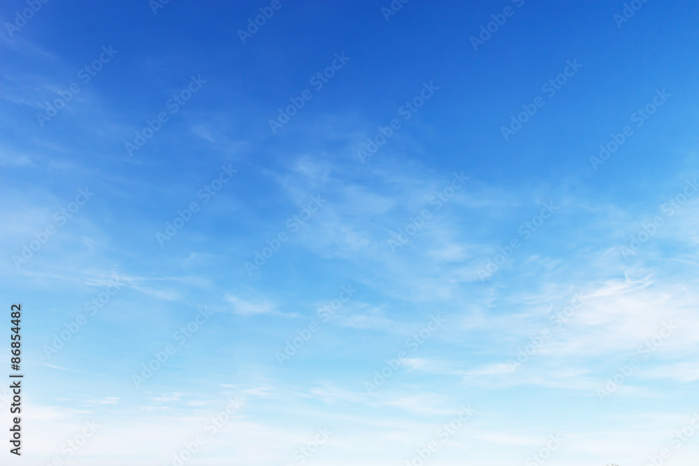 Fantastic soft white clouds against blue sky - obrazy, fototapety, plakaty 