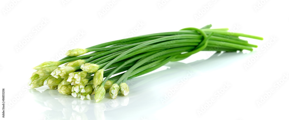 Chives flower or Chinese Chive isolated on white background Chives flower or Chinese Chive isolated on white background