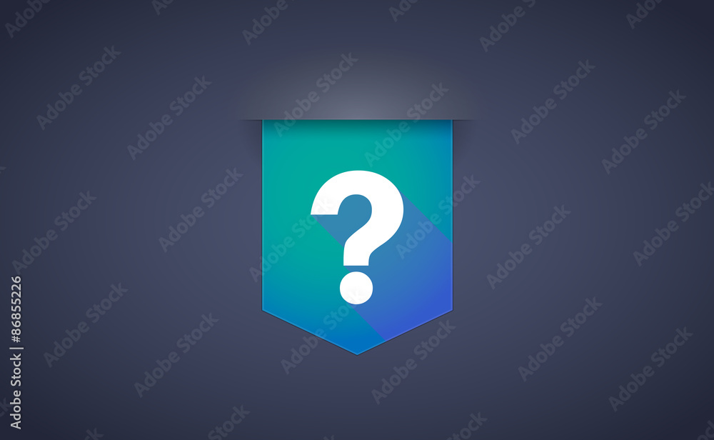 Long shadow ribbon icon with a question sign Long shadow ribbon icon with a question sign