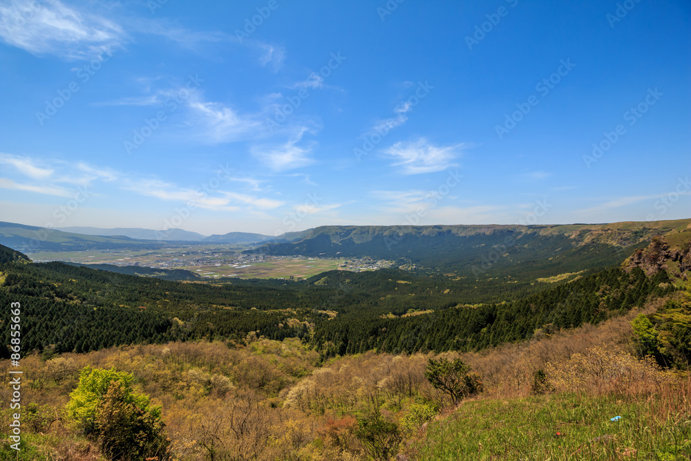 Naklejka premium 阿蘇大観峰@熊本県