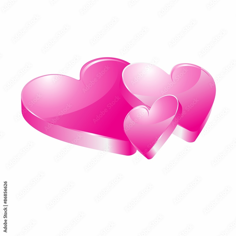 3D Love Red Heart Icon