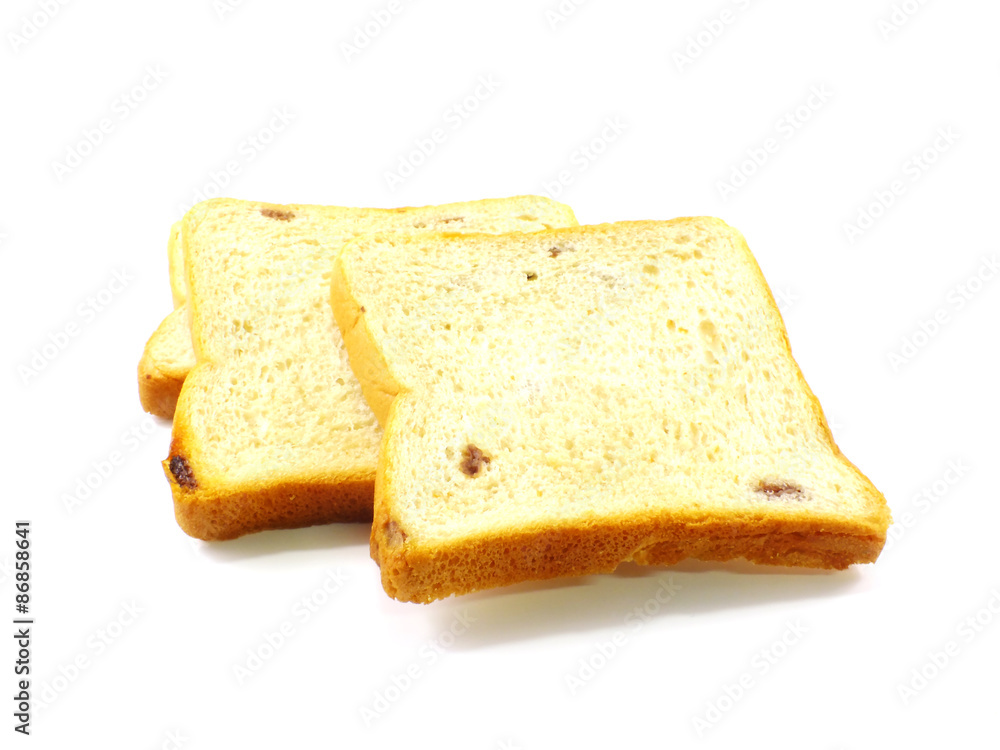cinnamon raisin bread isolated on a white background cinnamon raisin bread isolated on a white background