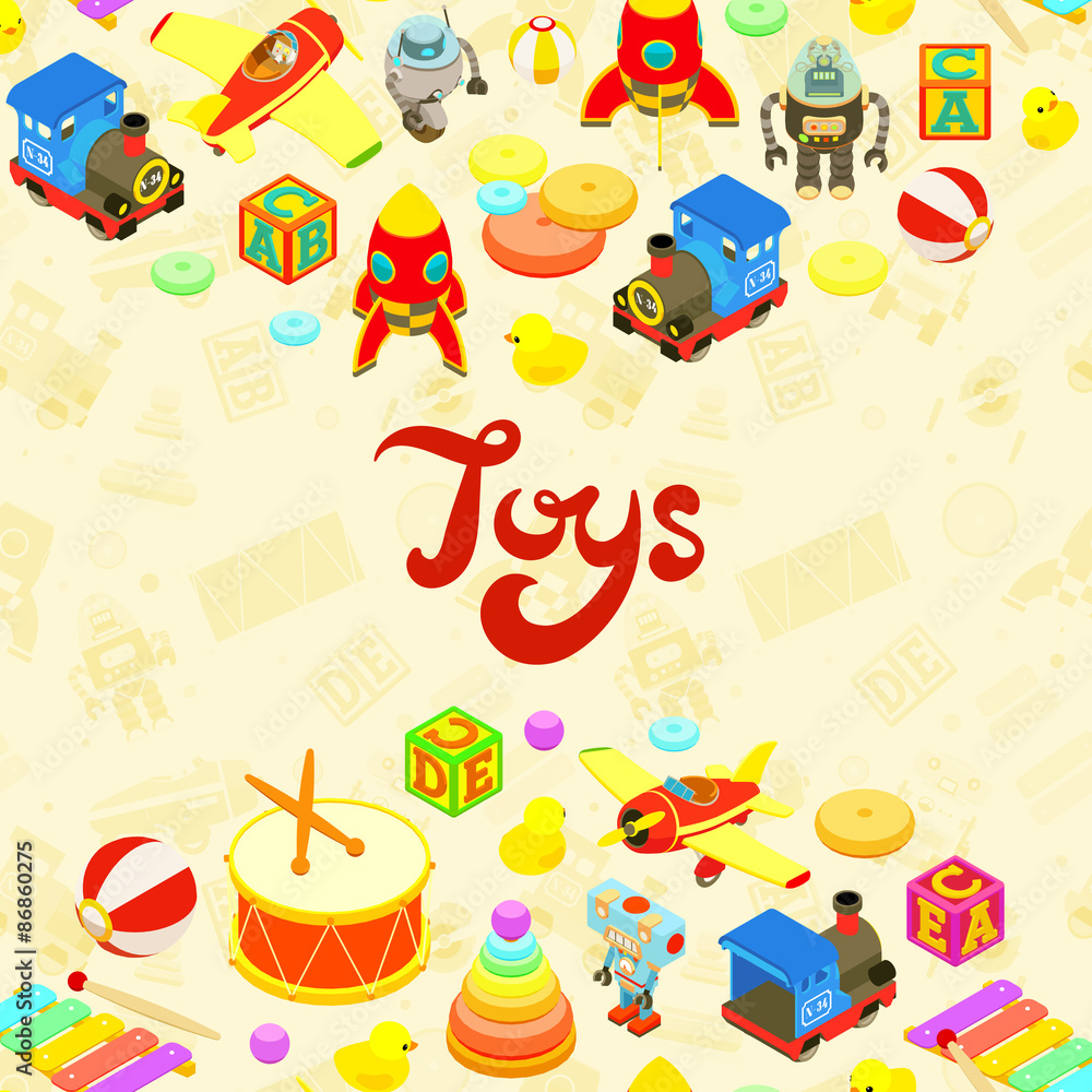 Vector decorating design made of toys Vector decorating design made of toys