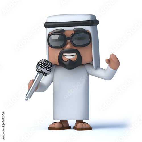 3d Arab using a microphone © Steve Young