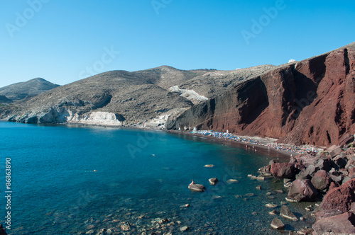 The Red Beach on the Greek Island of Santorini