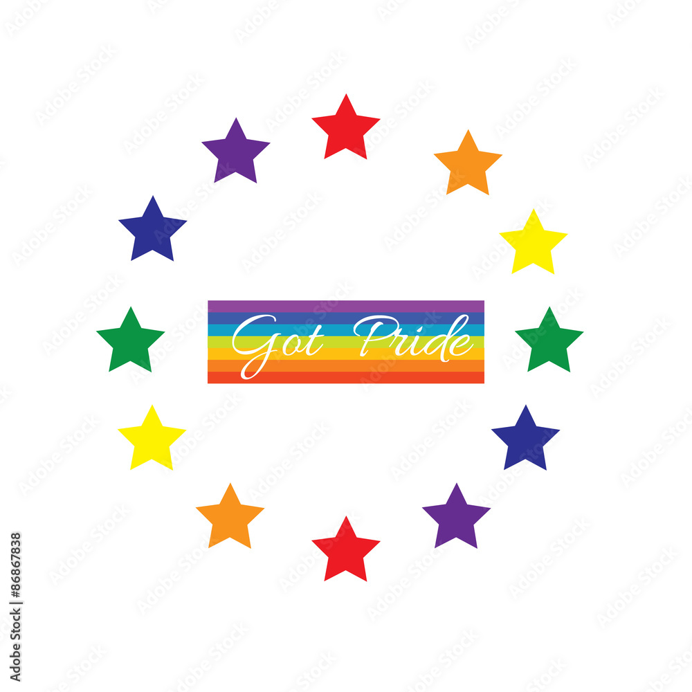 gay pride rainbow with star circle vector gay pride rainbow with star circle vector