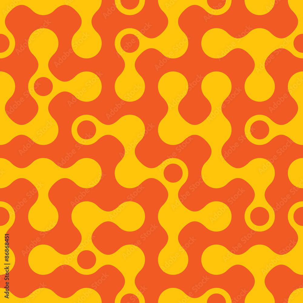 Rounded maze seamless pattern