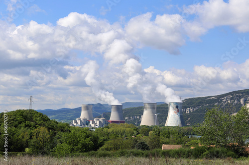 French, nuclear power plant in the mountains photo