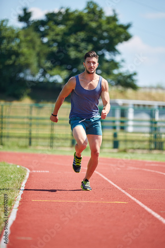 Runner sprinting