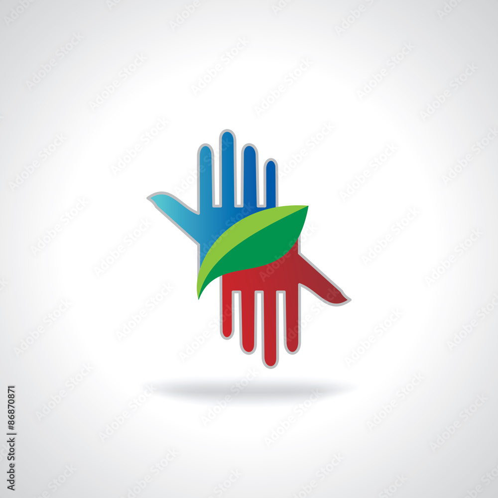 green leaf in creative hand green concept green leaf in creative hand green concept