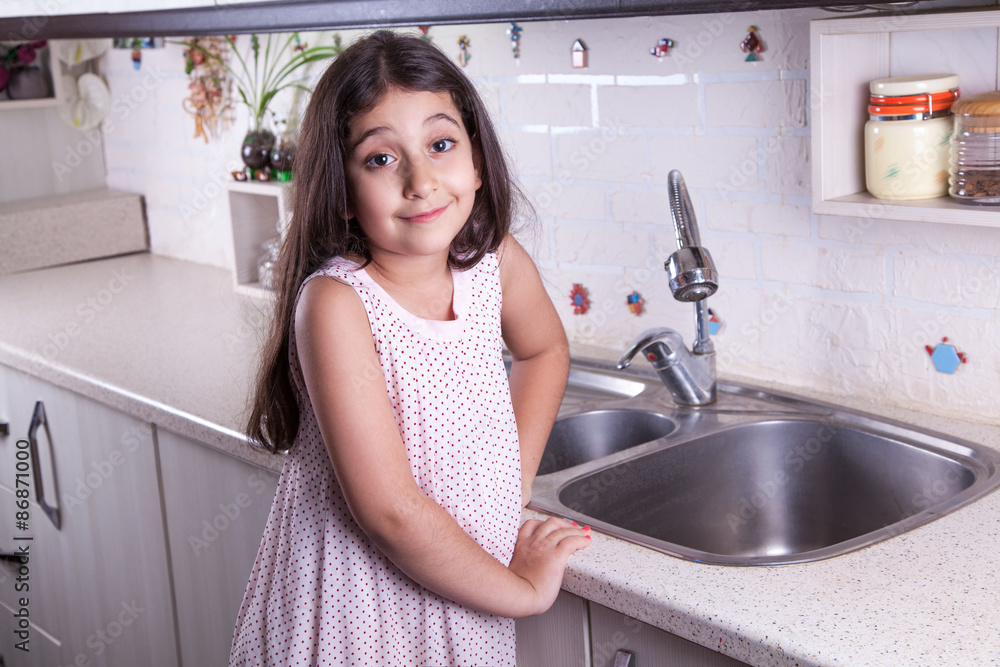 One beautiful middle eastern little girl with pink dress and long dark brown hair and eyes on white kitchen,helping parents to wash dishes and drinking water and smiling
looking at camera
studio. One beautiful middle eastern little girl with pink dress and long dark brown hair and eyes on white kitchen,helping parents to wash dishes and drinking water and smiling
looking at camera
studio.