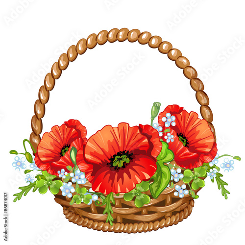 Fototapeta Naklejka Na Ścianę i Meble -  Basket with poppies