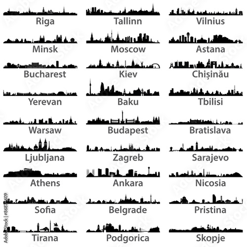  vector set of East European cities