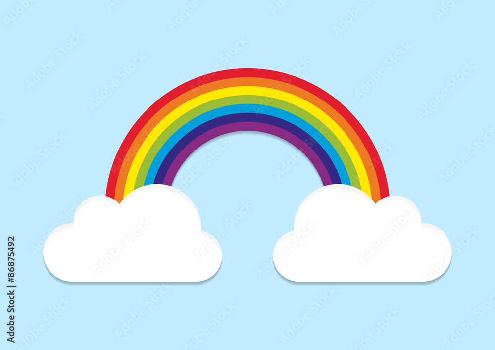 Rainbow illustration from clouds Rainbow illustration from clouds