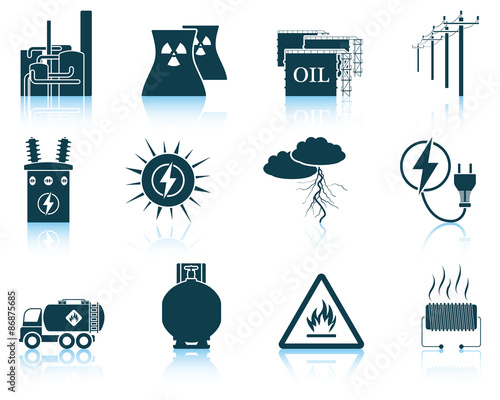 Set of energy icons.