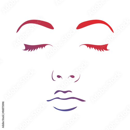 viso, volto, faccia, ragazza, vettoriale, silhouette, sagoma