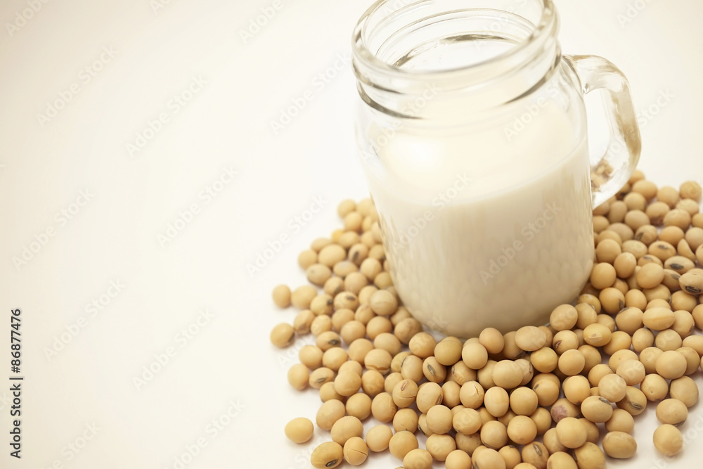 soy milk and soy beans
soy milk and soy beans