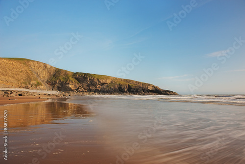 Landscape picture of a beach in Wales