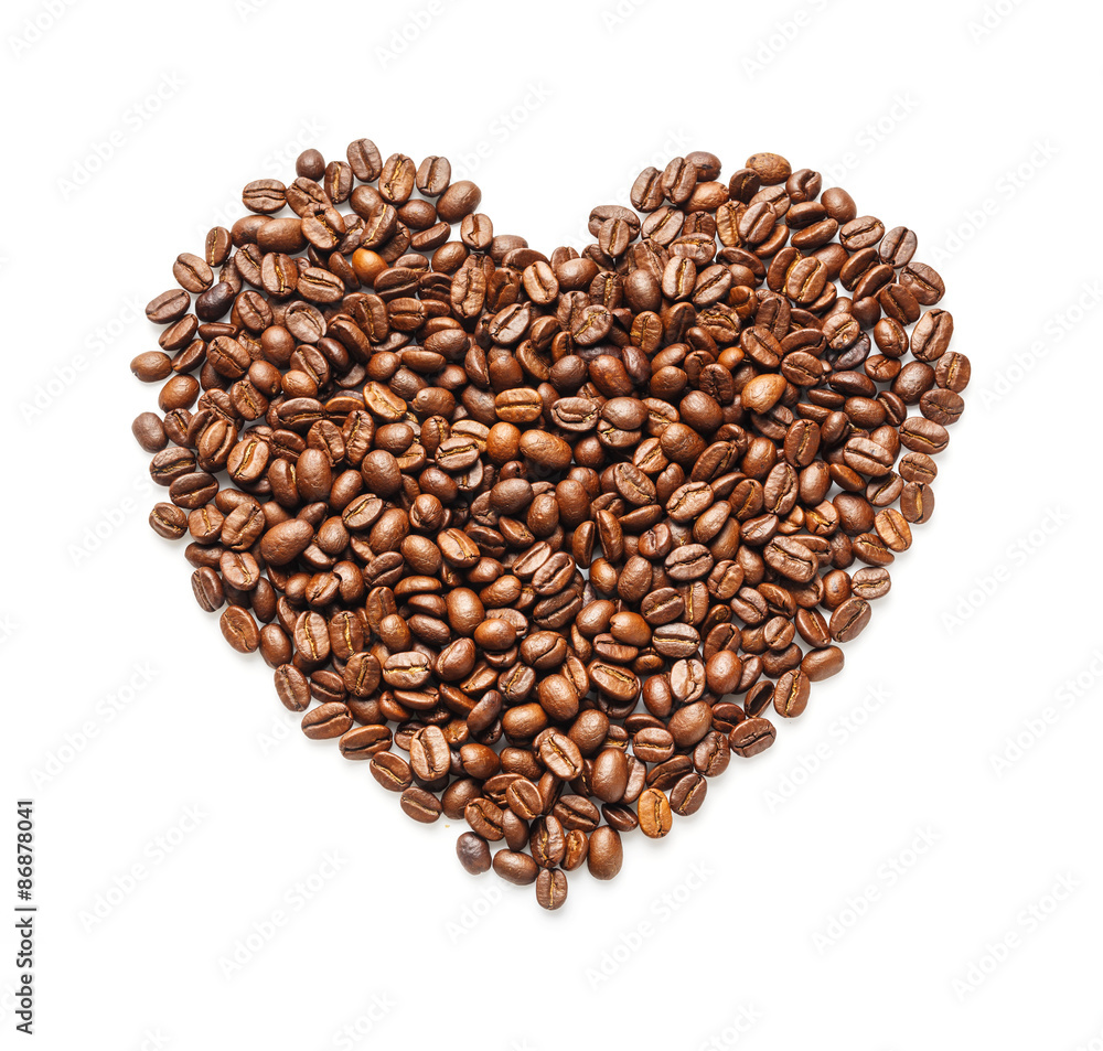 Heart shape from coffee bean Heart shape from coffee bean