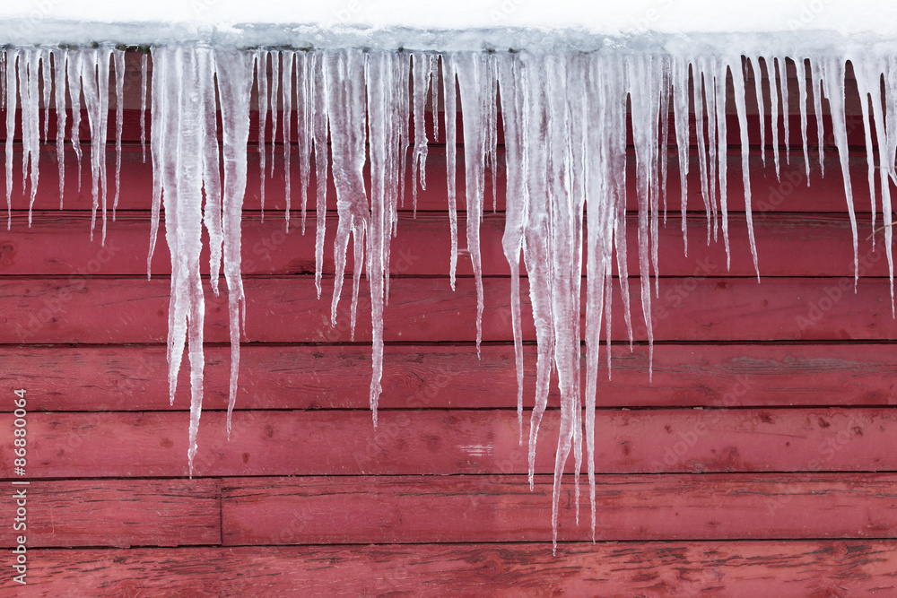 Ice on a Red Barn Ice on a Red Barn
