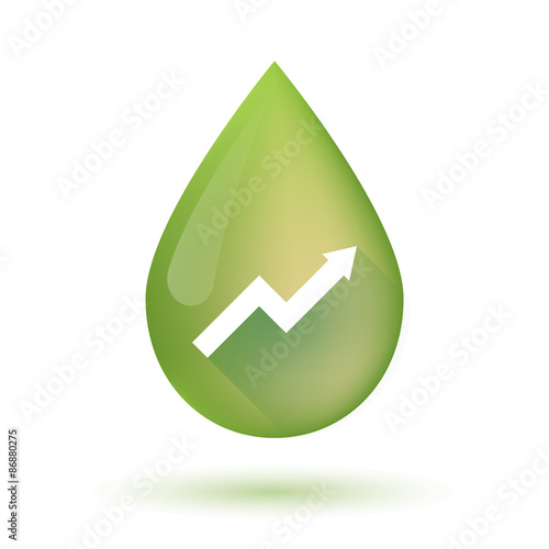 Olive oil drop icon with a graph