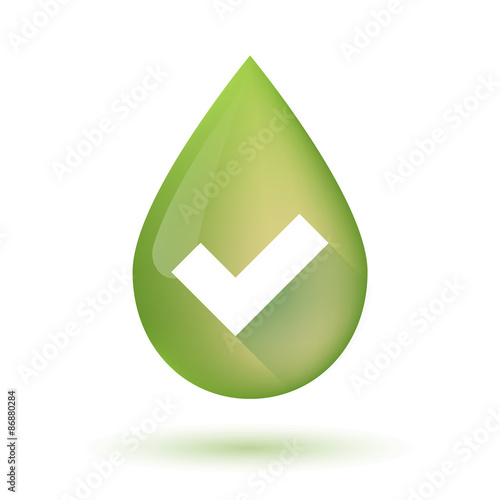 Olive oil drop icon with a check mark
