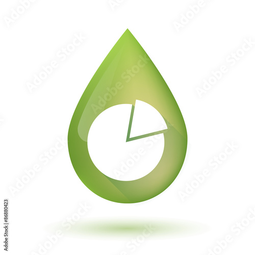 Olive oil drop icon with a pie chart