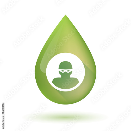 Olive oil drop icon with a thief
