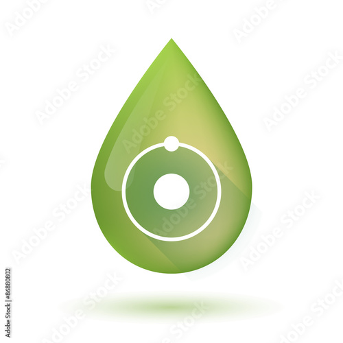 Olive oil drop icon with an atom