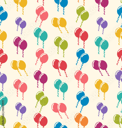 Seamless Pattern Colorful Balloons for Holiday Celebration Event