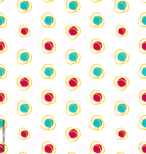 Illustration Abstract Seamless Texture with Colorful Objects, El