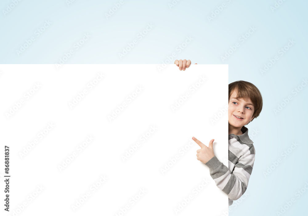 Boy with banner Boy with banner