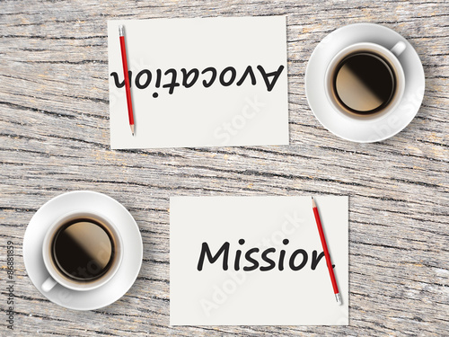 Photography Business Concept : Comparison between mission and avocation
