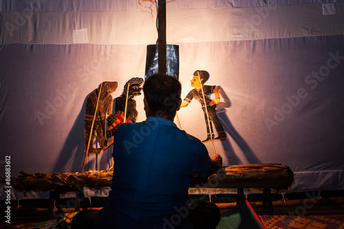 Traditional south of Thailand Shadow Puppet Show,Nakhonsitammarat photo