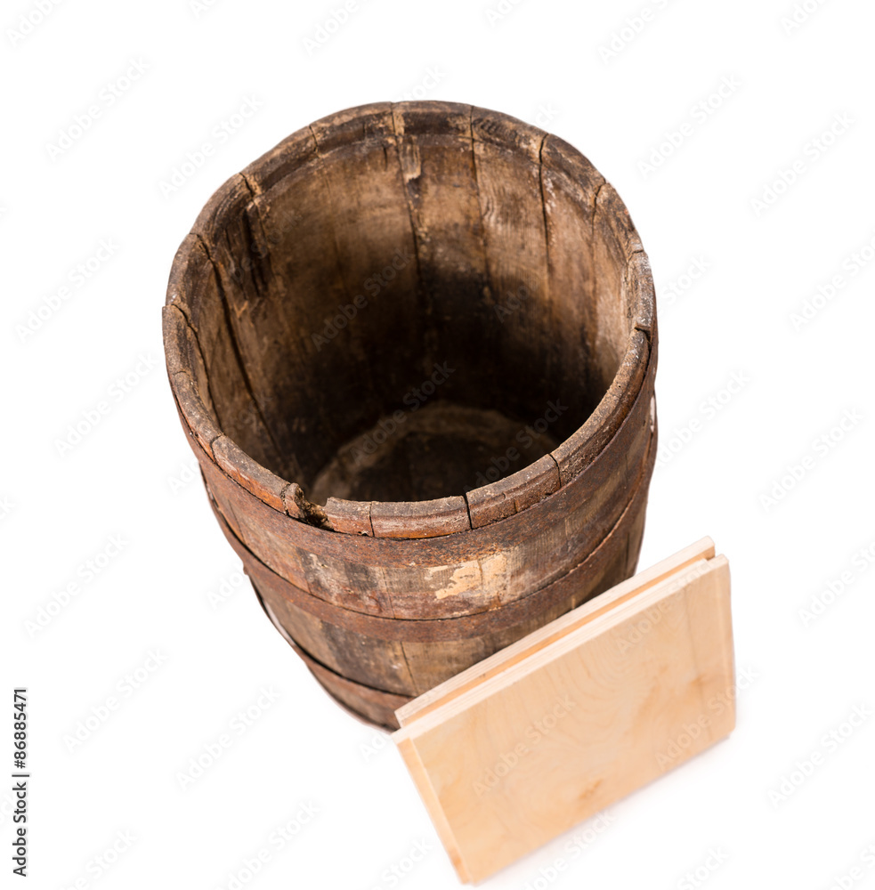 High Angle View of Empty Wooden Barrel High Angle View of Empty Wooden Barrel